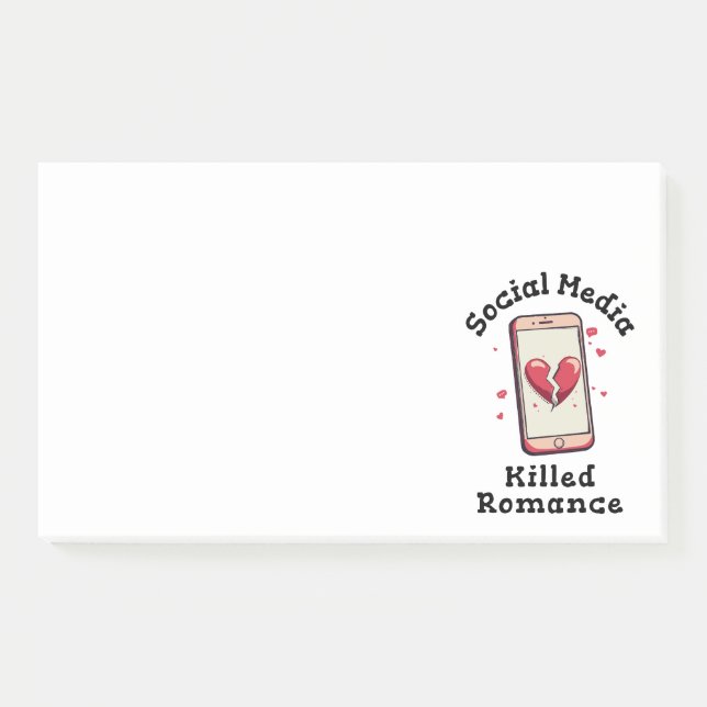 Soziale Medien töteten Romantik Post-it Klebezettel (Vorderseite)