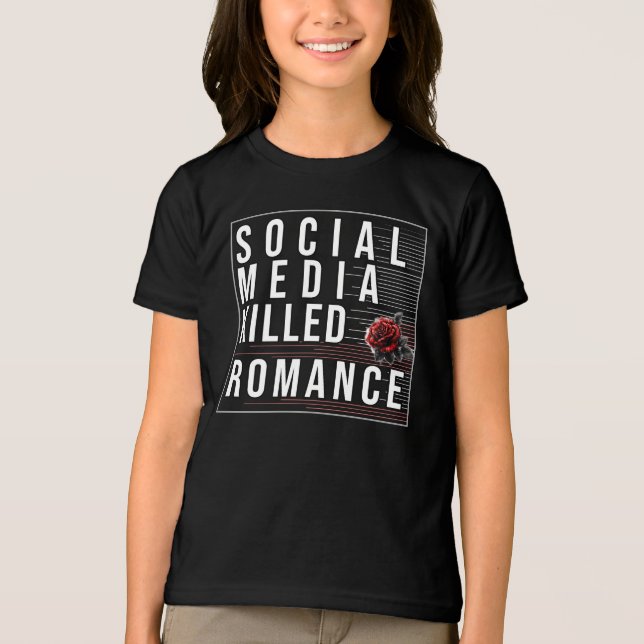 Soziale Medien töteten Romantik Tri-Blend Shirt (Vorderseite)