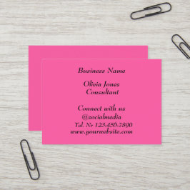 Soziale Medien Trendy Neon Modern Neon Pink Visitenkarte