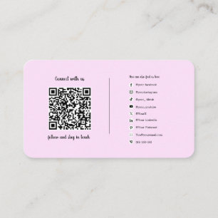 Soziale Medien Verbindungs-QR-Code-Logo-Friseurbet Visitenkarte