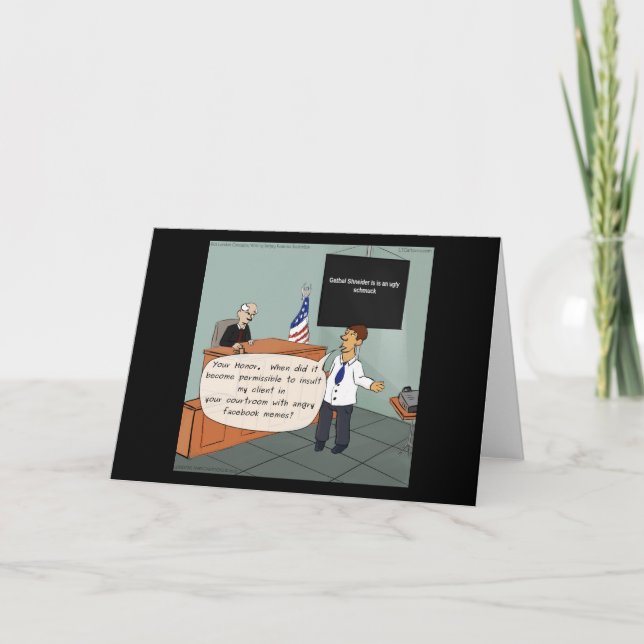 Soziale Medien vor Gericht Funny Greetingcard Karte (Vorderseite)