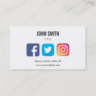 SOZIALE MEDIENFACEBOOK TWITTER INSTAGRAM PROFILE VISITENKARTE