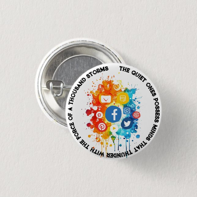 Soziale Netzwerk-Symbole, die ich zitiere: Stille  Button (Vorne & Hinten)