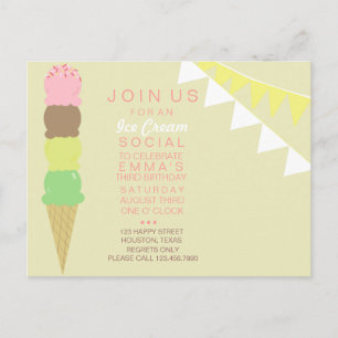 Soziale Party Einladung von Eiscreme