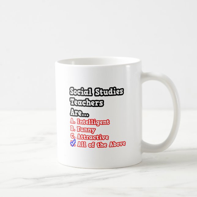 Soziale Studien Lehrer Quiz...Joke Kaffeetasse (Rechts)