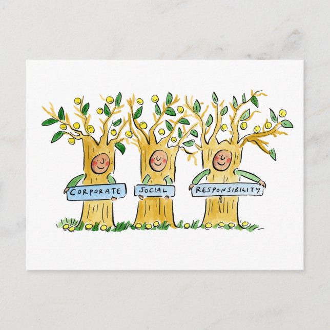 Soziale Verantwortung der Unternehmen Postkarte (Vorderseite)
