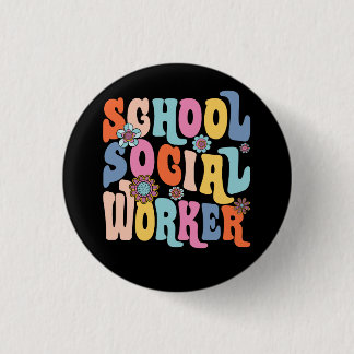 Sozialer Arbeiter der Groovy School, der die Kompe Button