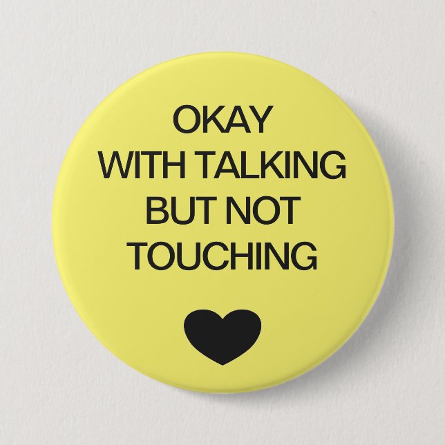 Sozialer distanzierter Farbcode gelb Button (Vorderseite)