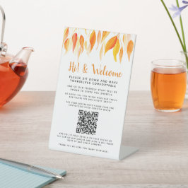 Sozialer distanzierter Gast kontaktloser QR-Code f Sockelschild