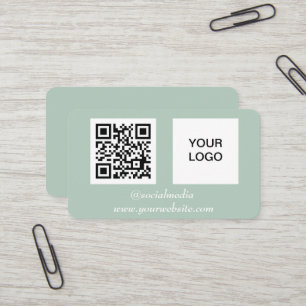 Sozialer Medien-QR-Code Sage Green Professional  Visitenkarte