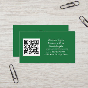 Sozialer Medien-QR-Code scannbar grün minimalistis Visitenkarte