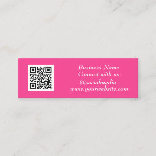 Sozialer Medien QR-Code scannbar Rosa Weiblich Mini Visitenkarte