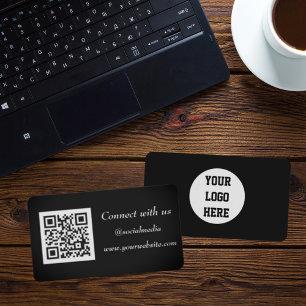 Sozialer Medien-QR-Code scannbar Schwarz Professio Visitenkarte