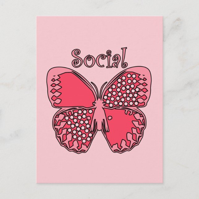 Sozialer Schmetterling Postkarte (Vorderseite)