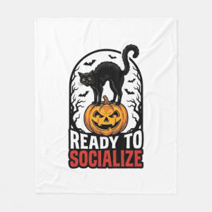Soziales Halloween-Katz-gruselig-Party-Humor-Desig Fleecedecke