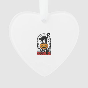 Soziales Halloween-Katz-gruselig-Party-Humor-Desig Ornament