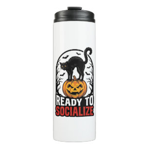Soziales Halloween-Katz-gruselig-Party-Humor-Desig Thermosbecher