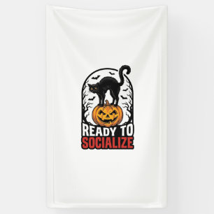 Soziales Halloween-Katz-gruseliges-Party-Humor-Des Banner