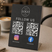 Soziales-Medien-QR-Code-Tischdisplay