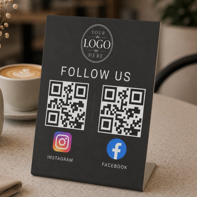 Soziales-Medien-QR-Code-Tischdisplay Sockelschild (Von Creator hochgeladen)