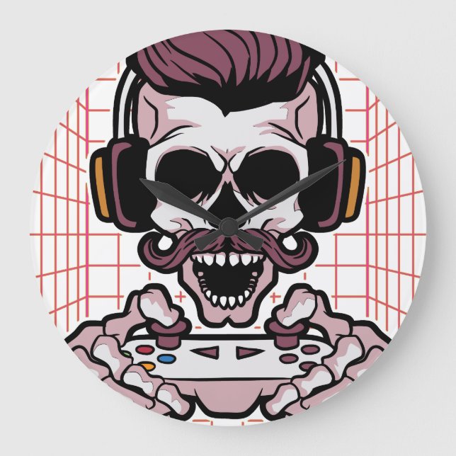 Soziales und professionelles Spieldesign Große Wanduhr (Vorderseite)