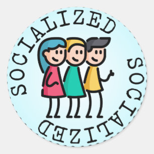 Sozialisiert (Abzeichen für Erwachsenenbildung) Runder Aufkleber