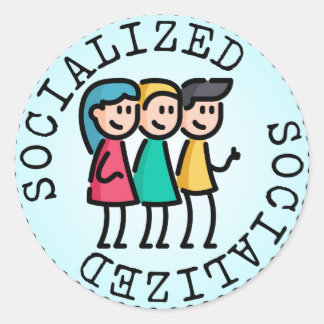 Sozialisiert (Erwachsenenverdienst-Abzeichen) Runder Aufkleber