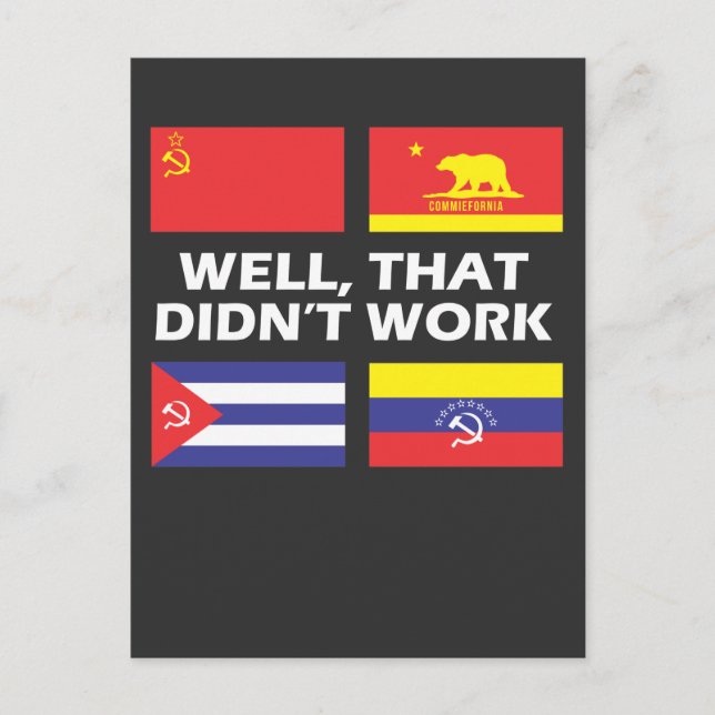 Sozialismus funktioniert nicht sozialistischer Kom Postkarte (Vorderseite)