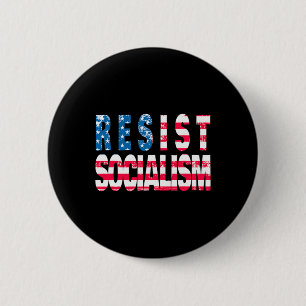 Sozialismus - Patriotische Flagge der USA - Antiso Button