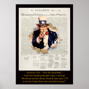 Sozialismus USA ~ "Over My Dead Body" Onkel Sam ~* Poster