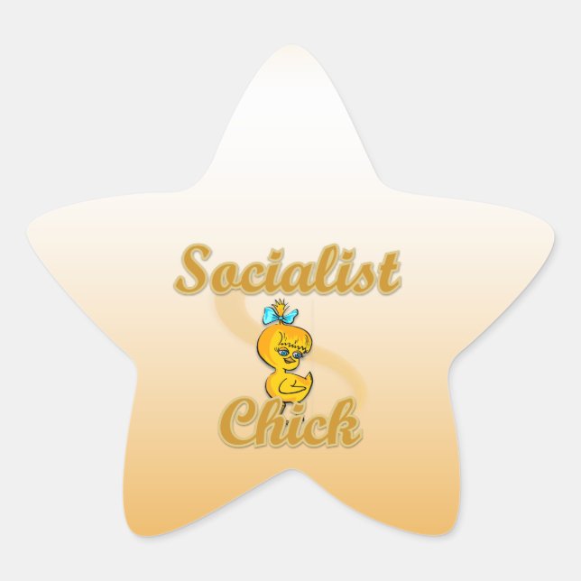Sozialist Chick Stern-Aufkleber (Vorderseite)