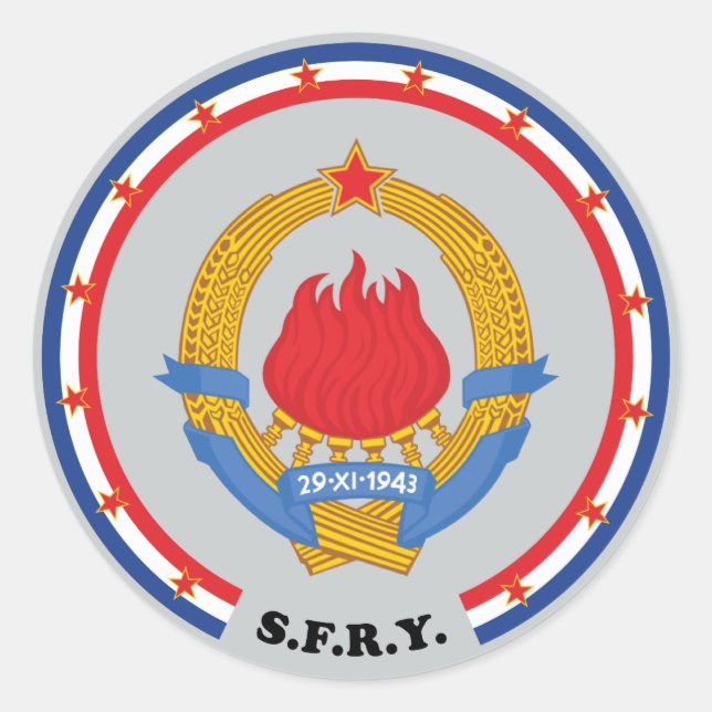 Sozialistische bundesstaatliche Republik von Runder Aufkleber (Vorderseite)