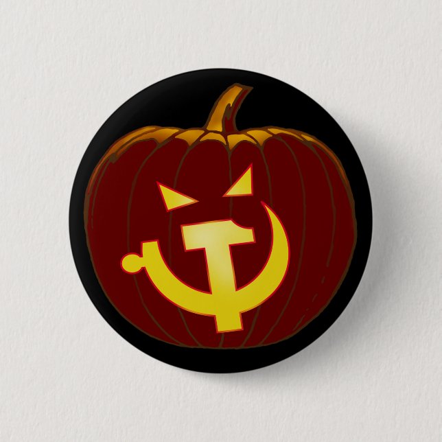 Sozialistische Kürbislaterne Button (Vorderseite)