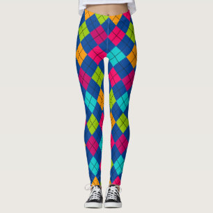 Sozialistische Splash des Farbmusters der Raute Leggings