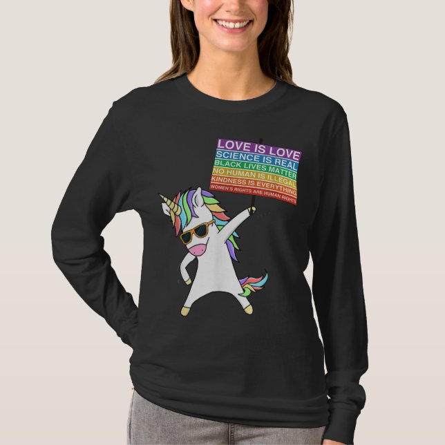 Sozialjustiz Unicorum Protest Frauen Gleichberecht T-Shirt (Vorderseite)