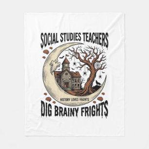 Sozialkunde-Lehrer-Shirt Spooky Brainy Frights Fleecedecke