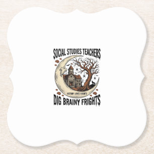 Sozialkunde-Lehrer-Shirt Spooky Brainy Frights Untersetzer