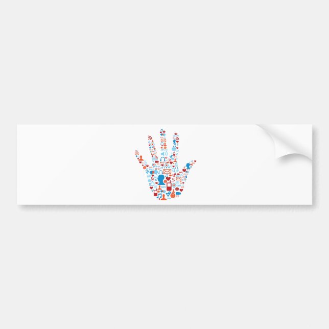 Sozialnetz-Hand Autoaufkleber (Vorne)