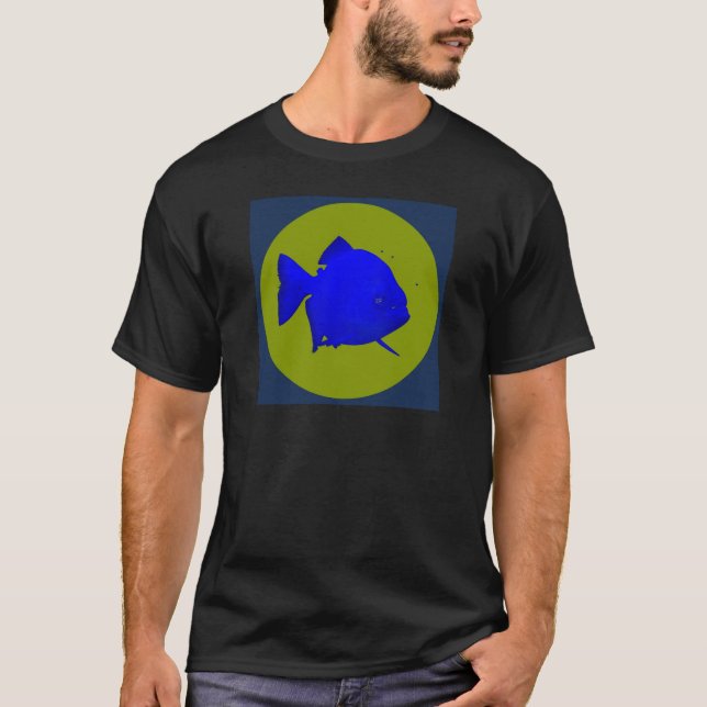 SozialPiranha - SP-Disclogo mit Hintergrund T-Shirt (Vorderseite)