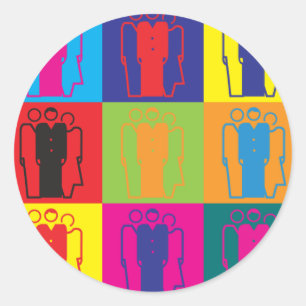 Soziologie Pop Art Runder Aufkleber