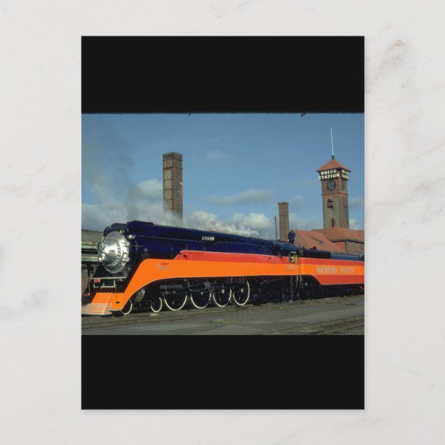 SP 4-8-4 "Daylight" Lokomotive #4449_Trains Postkarte (Vorderseite)