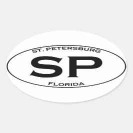 SP - St. Petersburg Florida Ovaler Aufkleber