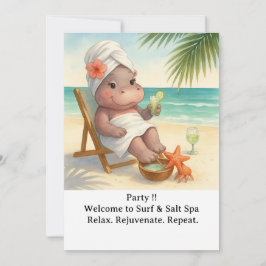 Spa by the beach with Hippo  Invitation Einladung