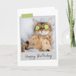 Spa Chat Funny Carte d'anniversaire