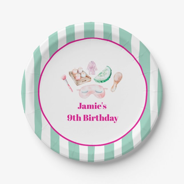 Spa Day Kid's Party Paper Plate Pappteller (Vorderseite)