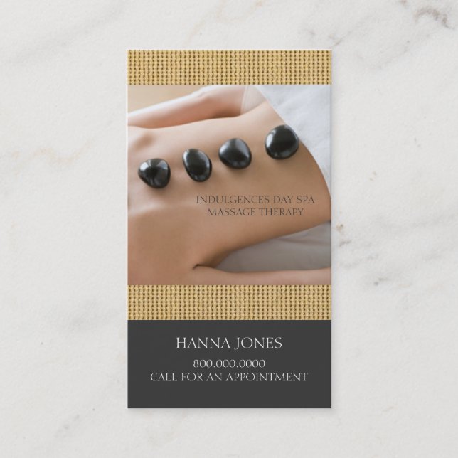 Spa de jour | Carte de visite de massage (Devant)