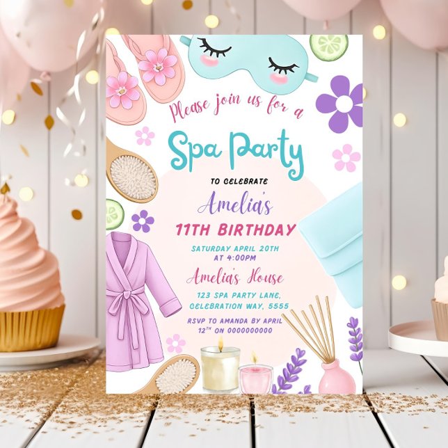 Spa Fête Invitation Anniversaire, Invitation Spa F (Créateur téléchargé)