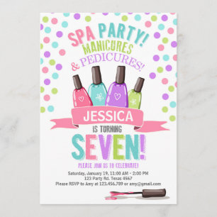 Spa fête rose violet invitation d'anniversaire