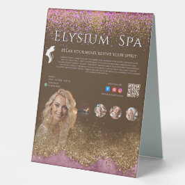 Spa Glitter Terracotta Sign Beauty  Wellness Tischaufsteller