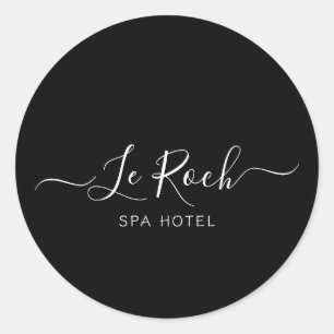 Spa Hotel Schwarz Runder Aufkleber